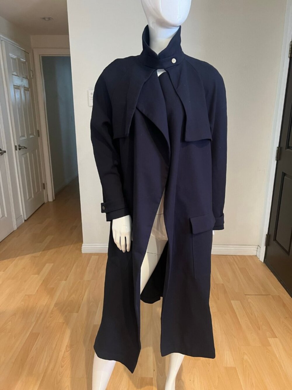 $900 GERARD DAREL OPEN DRAPE COTTON TRENCH COAT SIZE 42 IT / 6 US NAVY